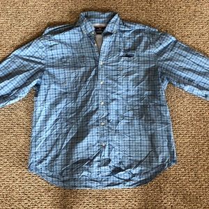 Men’s Vineyard Vines blue plaid long sleeve shirt